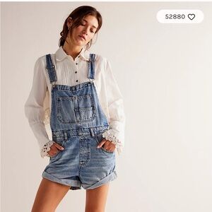 We the Free Free People Ziggy Denim Shortalls in Follow Your Heart Wash Small